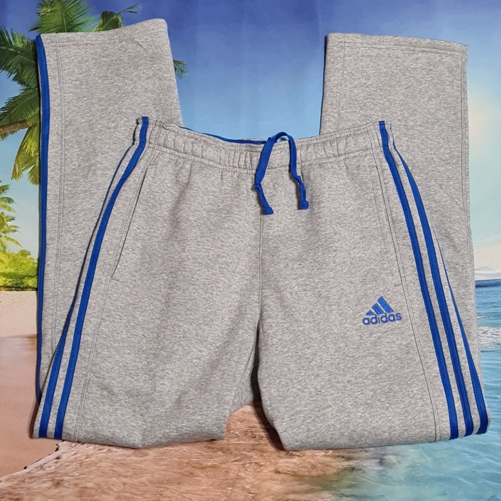 Adidas Gray Blue Jogging Pants Size Medium Mens